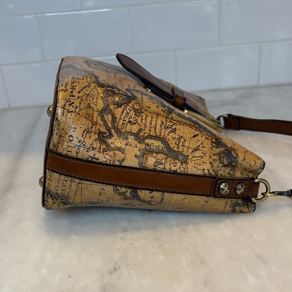 Patricia Nash Bag Purse Handbag Leather Vintage Irving Europe Map Shoulder Bag - Picture 8 of 17